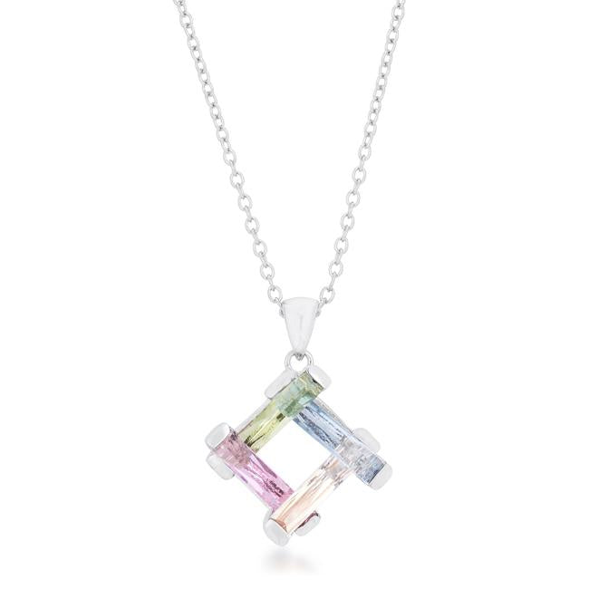 Myra Necklace 10ct Multicolor Rhodium Necklace - P50180R-V01