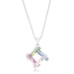 Myra Necklace 10ct Multicolor Rhodium Necklace - P50180R-V01