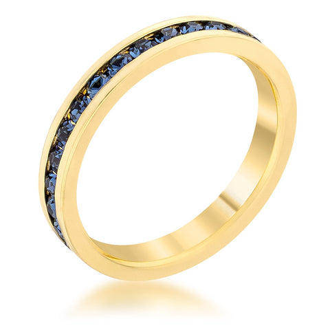 Stylish Stackables Montana Blue Gold Ring - R01147G-C36
