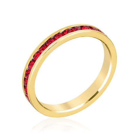 Stylish Stackables Ruby Red Gold Ring - R01147G-V10