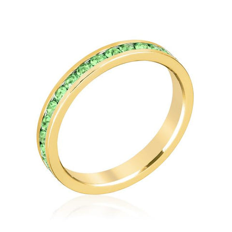 Stylish Stackables Peridot Crystal Gold Ring - R01147G-V41