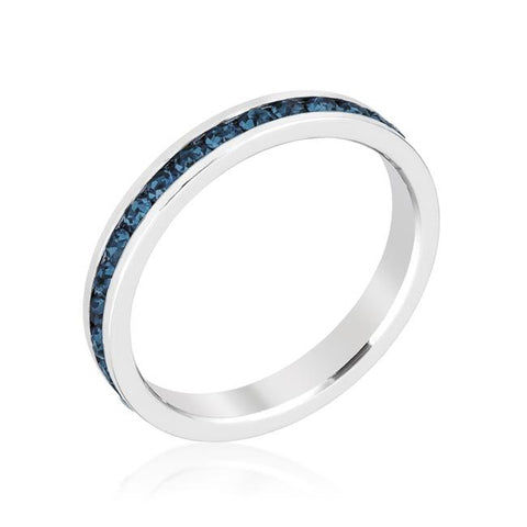 Stylish Stackables with Montana Blue Crystal Ring - R01147R-V36
