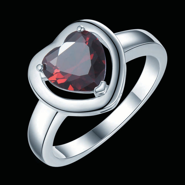 Lucky Silver - Silver Designer Bold Heart Ring - LOCAL STOCK - LSR018