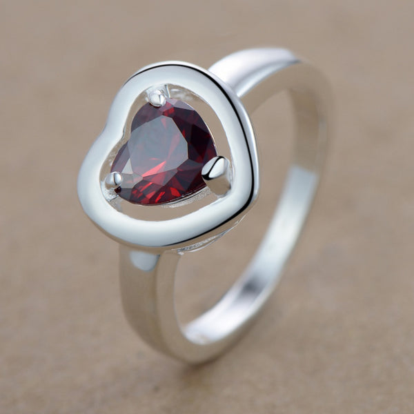 Lucky Silver - Silver Designer Bold Heart Ring - LOCAL STOCK - LSR018