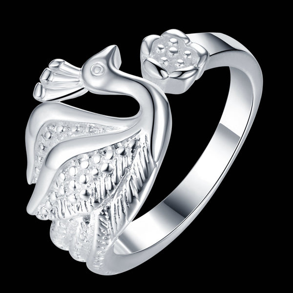 Lucky Silver - Silver Designer Unique Peacock Ring - LOCAL STOCK - LSR030