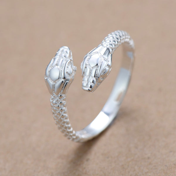 Lucky Silver - Silver Designer Snake Adjustable Ring - LOCAL STOCK - LSR036