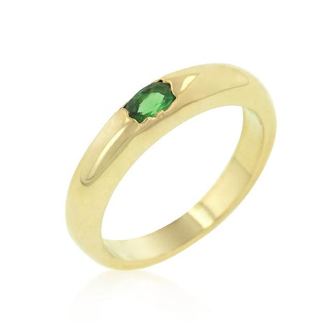 Green Oval Simple Ring - R05887G-C40