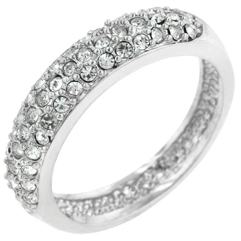 Pave Crystal Silvertone Band - R06028R-C02