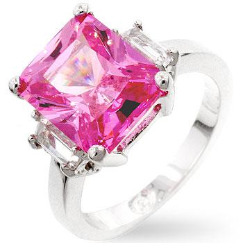 Pink Triplet Engagement Ring - R07212R-C12
