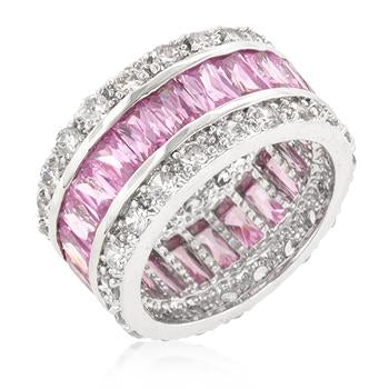 Triple Row Pink Eternity Ring - R07234R-C12