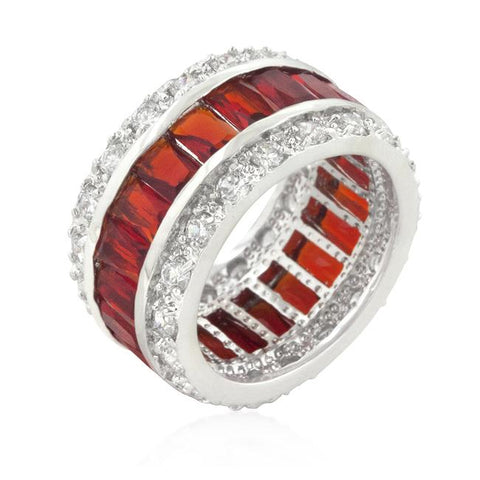 Triple Row Orange Eternity Ring - R07234R-C70