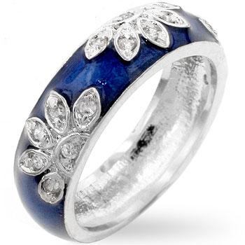 Enamel Cubic Zirconia Leaf Ring - R07345R-C65