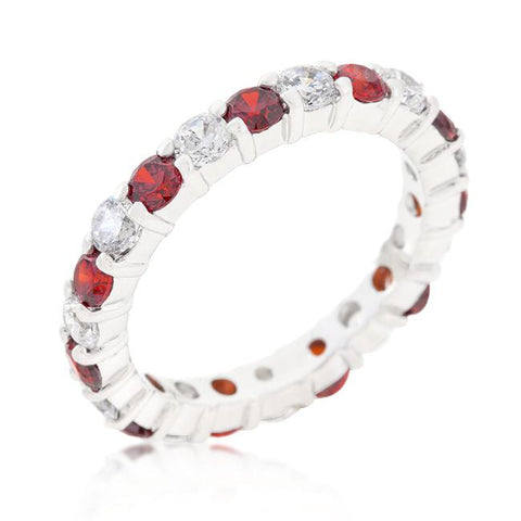 Mini Jessica Band with Garnet Cubic Zirconia - R07349RS-C13