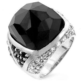 Faceted Onyx Cocktail Ring - R07391RS-C95