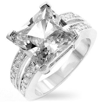 White Princess Engagement Ring - R07394R-C01