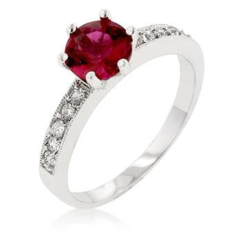 Petite Garnet Red Engagement Ring - R07492R-C10