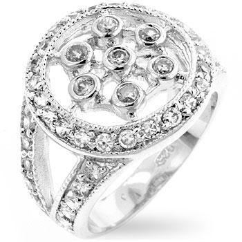 Classic Cubic Zirconia Web Ring - R07512RS-C01