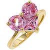Pink Heart Solitaire Ring - R07575G-V12