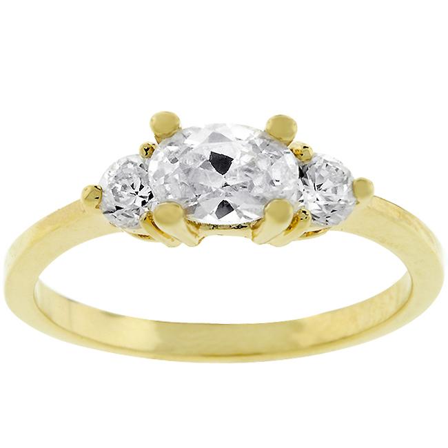 Oval Serenade Triplet Ring in Goldtone - R07597G-C01