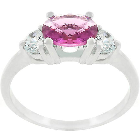 Oval Treble Cubic Zirconia Ring - R07597R-C12