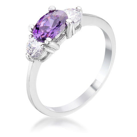 Oval Sonnet Cubic Zirconia Ring - R07597R-C20