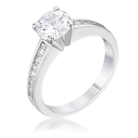 Cubic Zircon Engagement Ring - R07600R-C01