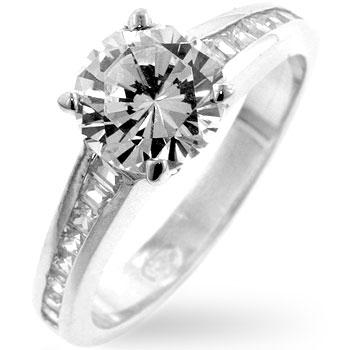 Cubic Zirconia Engagement Ring - R07600RS-C01