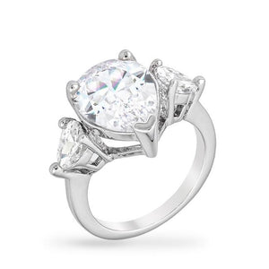 Cubic Zirconia Pear Triplet Ring - R07604R-C01