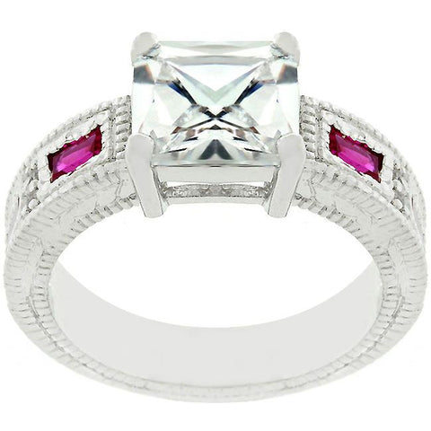 Prima Donna Ruby Red Cubic Zirconia Ring - R07629R-C10
