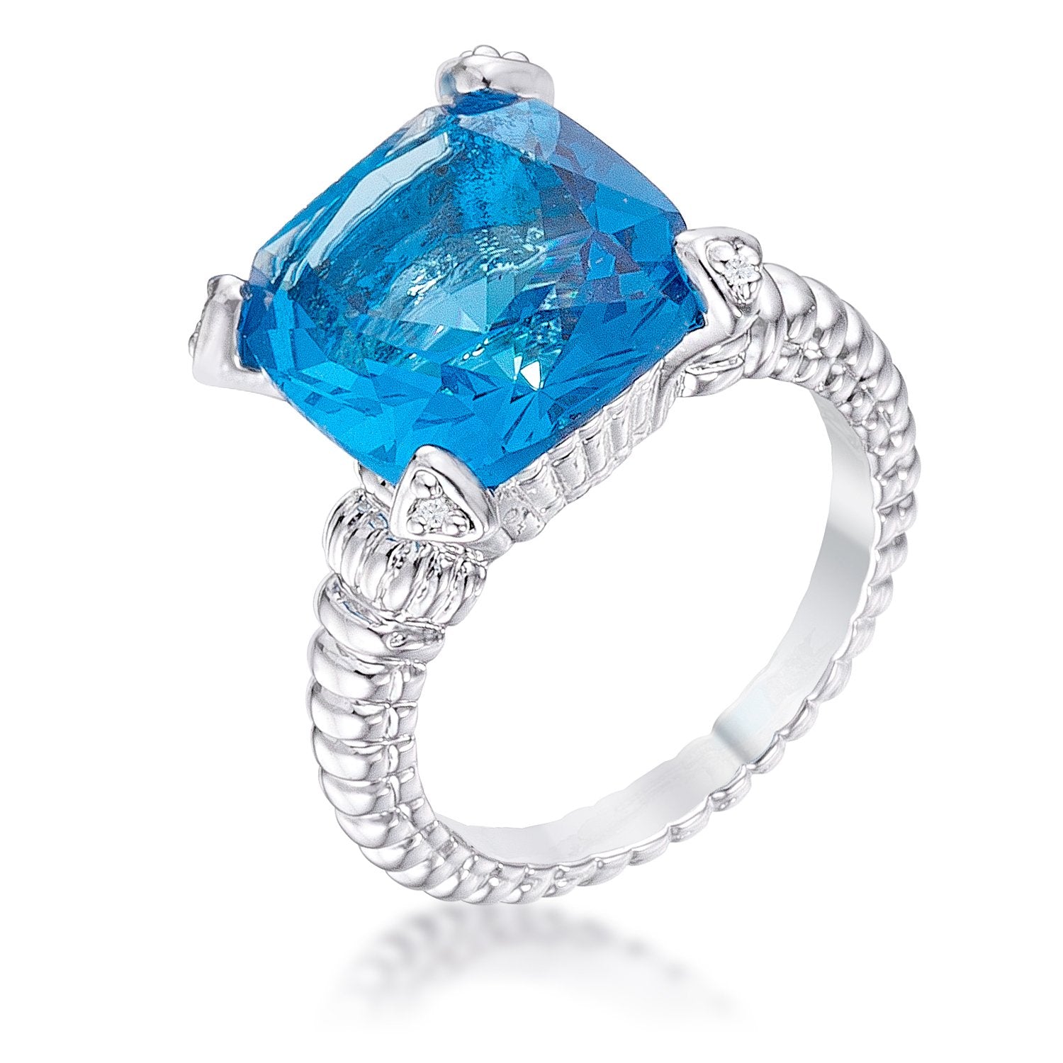 Aqua Cushion Engagement Ring - R07632R-S32