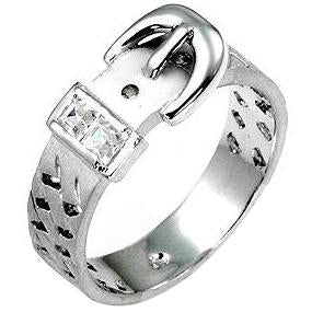 Silvertone Buckle Ring - R07650N-C01