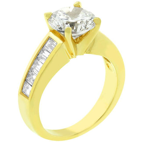 Classic Golden Engagement Ring - R07784G-C01
