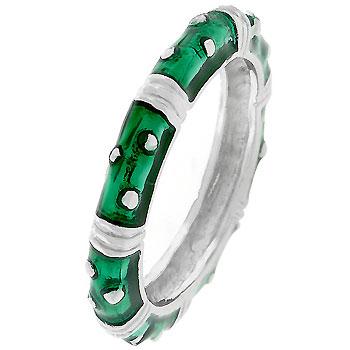 Marbled Dark Green Enamel Stacker Ring - R07806R-V04