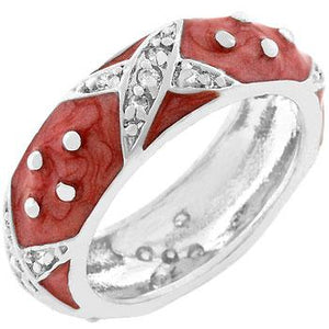 Marbled Pink Enamel Ring - R07807R-V02