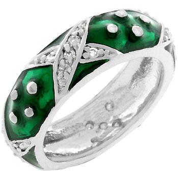 Marbled Forest Green Enamel Ring - R07807R-V04
