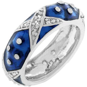 Marbled Navy Blue Enamel Ring - R07807R-V05