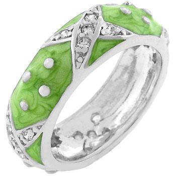 Marbled Apple Green Enamel Ring - R07807R-V06