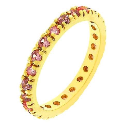 Pink Cubic Zirconia Eternity Ring - R07865G-V12