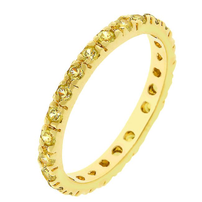 Yellow Cubic Zirconia Eternity Ring - R07865G-V61