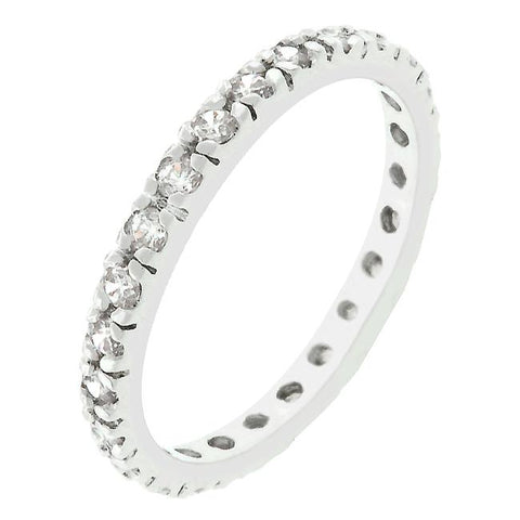Clear Cubic Zirconia Eternity Ring - R07865R-C01