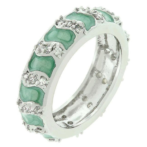 Aqua Eternity Enamel Ring - R07869R-V32