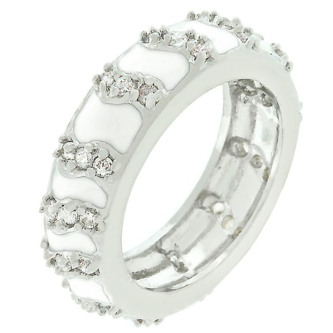 White Eternity Enamel Ring - R07869R-V67