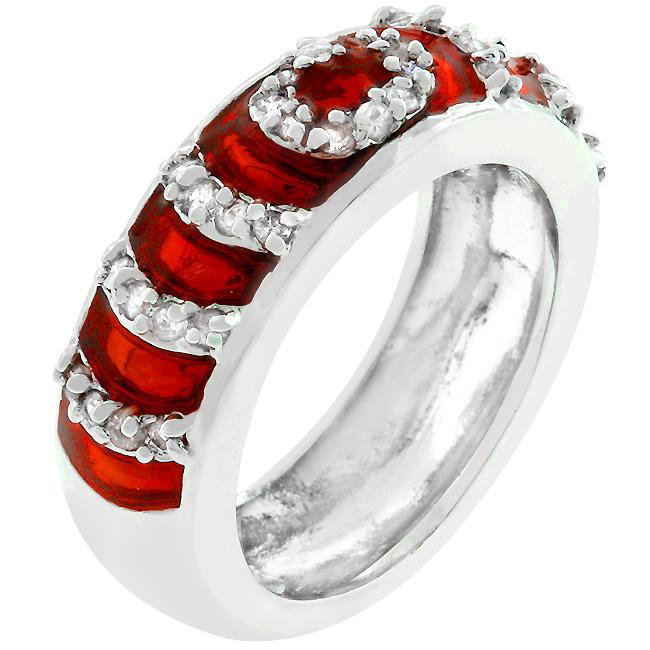 Garnet Enamel Ripple Ring - R07871R-V03