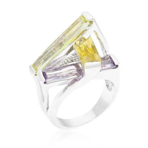 Crystalline Sculpture Cocktail Ring - R07906R-V01
