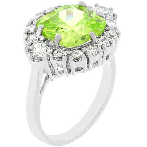 Framed Green Cubic Zirconia Ring - R07925R-C45