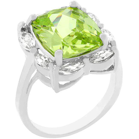 Marquise Framed Apple Green Ring - R07926R-C45