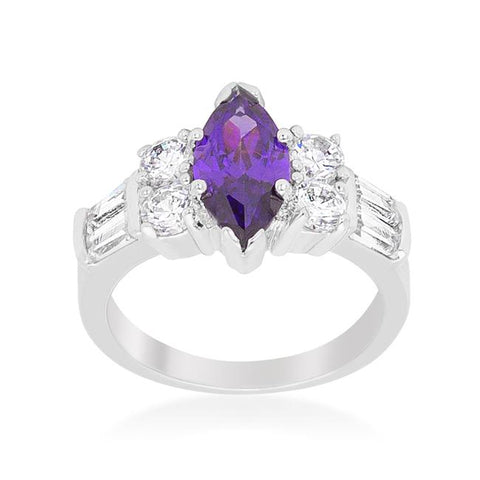 Amethyst Purple Elegant Cocktail Ring - R07928R-C20
