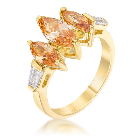 Triple Marquise Champagne Ring - R07997G-C72