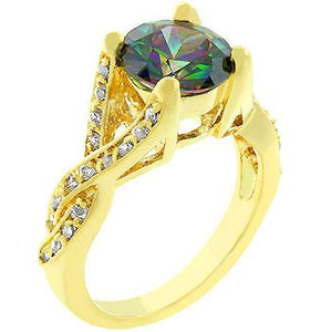 Golden Mystic Cubic Zirconia Ring - R08021G-C19