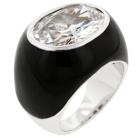 Black Enamel Metro Ring - R08094R-S01